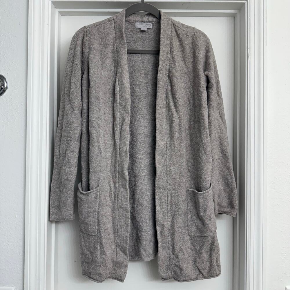 Barefoot Dreams Cozy Chic Lite Knit Cardigan Bisque Tan Loungewear Comfort Sz S